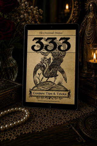 Vintage-style ebook cover with '333' and text on a dark background with candles and decor.