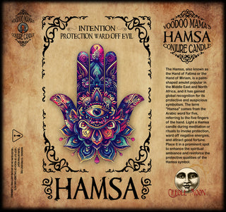 Hamsa Candle Label