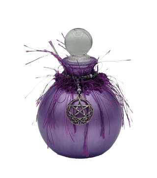 Purple Witch Bottle with Silver Pentagram