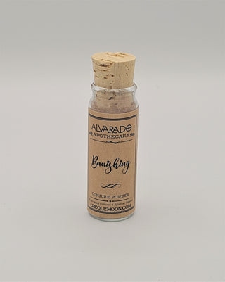 Banishing Conjure Powder in a glass corked bottle.